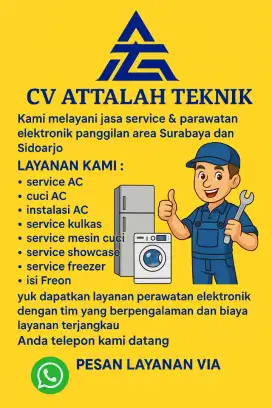 service mesin cuci AC kulkas pasang AC surabaya sidoarjo