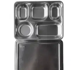Grosir TEMPAT makan MBG STAINLESS 5 sekat+tutup SUS304