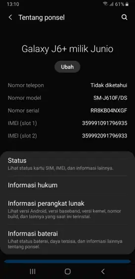 Samsung j6+ ram 3 batangan