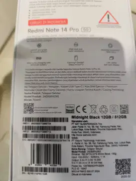 Mahar aja nih redmi note 14 pro 5g ram 12/512 masih segelan