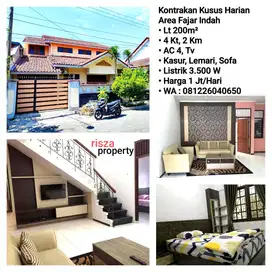 Sewa Rumah Harian Area Fajar Indah Solo, Dekat Manahan, Sumber, Jajar