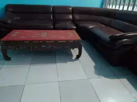 Sofa dan meja jati ukir