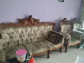 Kursi jati garuda & lemari pojok jati