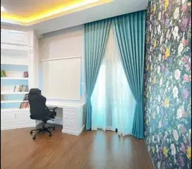 Pasang Gorden Jendela Minimalis Tirai Gordyn Blackout Hordeng Custom