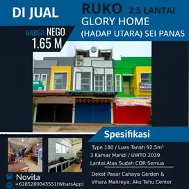 Ruko 2,5 Lantai Siap Pakai GLORY HOME (Hadap Utara) Sei Panas