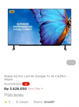 SHARP LED GOOGLE TV 42 INCI 4T-C42FK1I