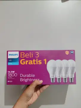 Lampu Phillips 14,5 Watt beli 3 gratis 1