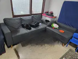 Jual sofa L warna abu tua