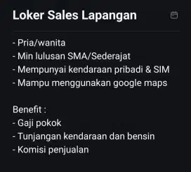 Sales Lapangan area