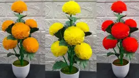 Dijual bunga pompom dari plastik