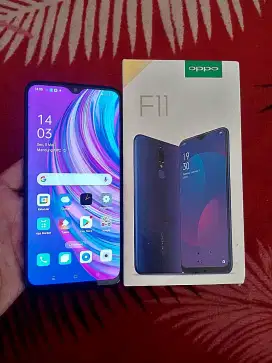 Oppo F11
Ram 4 128 GB
 Mulus  Resmi Oppo 
Full Set