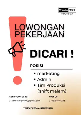 DICARI YANG MAU KERJA