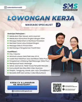 BUTUH CEPAT TERAPIS MASSAGE