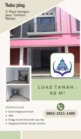 Super murah ruko ping Termurah , jl. Raya mangun jaya, Tambun, Bekasi