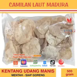 Keripik Kentang Udang Manis Mentah Siap Goreng Camilan Laut Madura