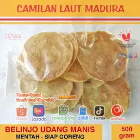 Emping Melinjo Udang Manis Mentah Siap Goreng Camilan Laut Madura