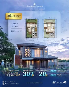 Dijual rumah type Gallant di citraland celebes, makassar