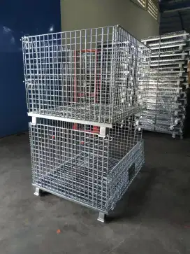 Keranjang Besi Lipat Pallet Mesh Stocky 5 dan Stocky 7