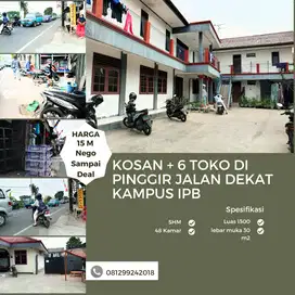kosan 48 Pintu Dan Toko 6 Pintu Dijual Pinggir Jalan Raya Propinsi SHM