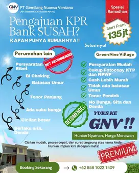 CLUSTER GREEN NINE VILLAGE dekat stasiun Cilejit Bogor