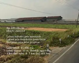 Rp. 690 rb/m  Termurah lahan industri jetis nol jalan raya