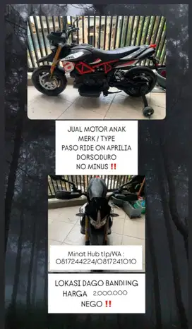 Jual Motor Anak No Minus !  Selengkapnya cek Deskripsi