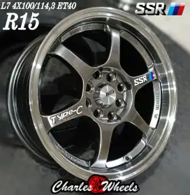 Jual velg mobil type c r15 4x100 4x114,3 jazz brio agya avanza xenia