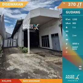 Gudang Luas di Poros Jalan Raya Dekat Exit Tol Singosari Malang