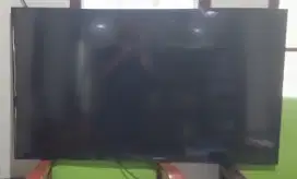 Smart TV LED 50 Samsung NYALA layar gores spt gambar min REMOTE
