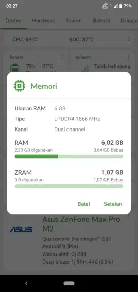 Asus max pro M2 ram 6/64 Snapdragon 660