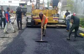 Aspal jalan hotmix beton paving land clearing bongkaran galian pengrgn