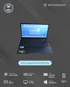 ASUS EXPERTBOOK B1402CBA CORE I3 1215U Ram 8GB SSD 512GB FHD