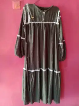 Gamis Rendah warna abu anti Nerawang