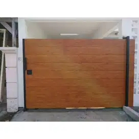 Pagar gerbang minimalis kombinasi woodplank bergaransi