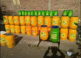 Tempat sampah pilah 2 bahan tong plastik hdpe