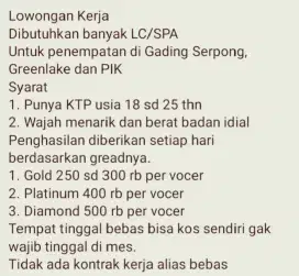 Dibutuhkan karyawan spa
