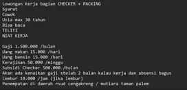ADA 2INFO LOKER UTK BAGIAN CHECKER+PACKING DAN LOKER ADMIN ONLINE SHOP