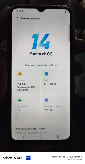 Jual BU  MurahVivo Y35 Ram 8+8/128