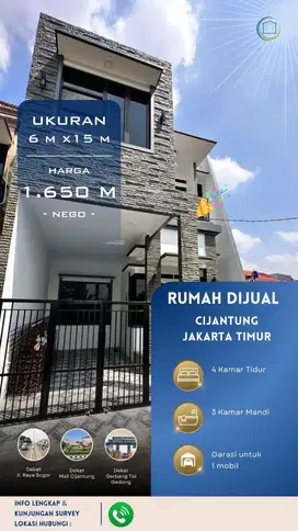 Dijual Unit Rumah On Progres Di Cijantung, Pasar Rebo - Jakarta Timur