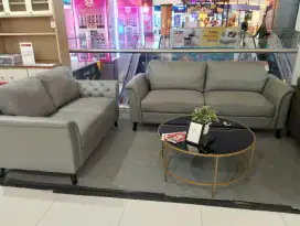Selma Lora Set Sofa Fabric 2&3 Seater - Abu-Abu