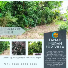 Dijual tanah kavling digang pisang Tamansari Ciapus Bogor