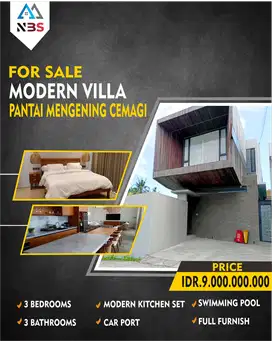 For Sale Tropical Modern Villa 2 storey in pantai mengening cemagi