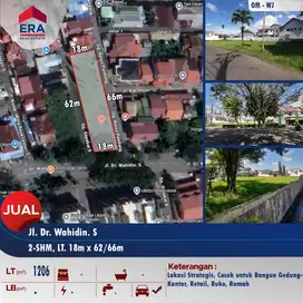 Dijual tanah siap bangun 1206m² dipinggir Jl. Dr. wahidin