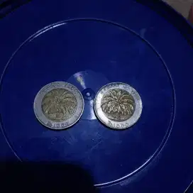 Uang duit koin kuno kelapa sawit 1000 tajun 1996 dan 2000
