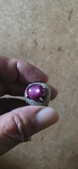 Rubi birma ring perak