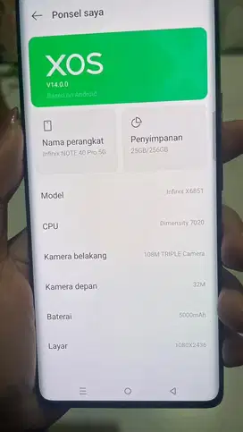 infinix note 40pro 5G 25/256GB