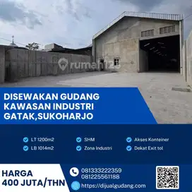 Disewakan gudang baru lokasi sukoharjo luas 1200m BU!
