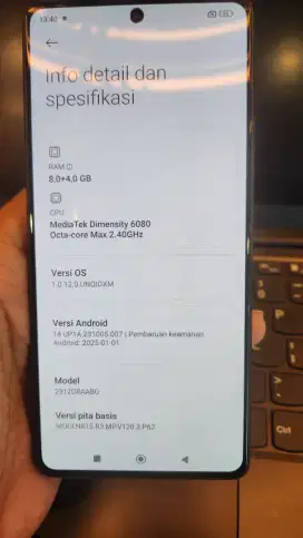 HP Redmi Note 13 5G, RAM 8GB ROM 256GB
