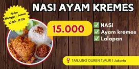 JAGA NASI AYAM KREMES PINGGIR JALAN
