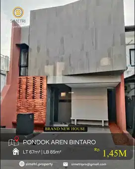 Dijual Rumah Brand New di Cluster Pondok Aren Bintaro Tangsel